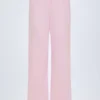 Libby Pointelle Mid-Rise Straight-Leg Broek in Babyroze