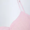 Livia Pointelle gerimpelde crop top in babyroze