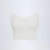 Livia Pointelle gerimpelde crop top in wit
