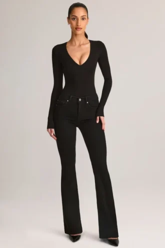 Lone Denim mid-rise flared jeans in zwart