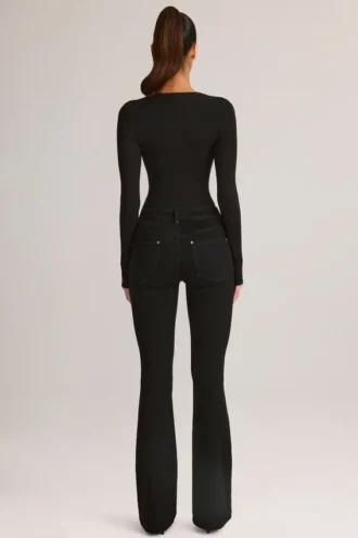 Lone Denim mid-rise flared jeans in zwart