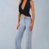 Lorielle mid-rise straight-leg jeans in lichte denim