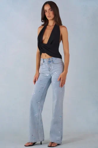 Lorielle mid-rise straight-leg jeans in lichte denim