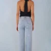 Lorielle mid-rise straight-leg jeans in lichte denim