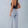 Lorielle mid-rise straight-leg jeans in lichte denim