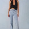 Lorielle mid-rise straight-leg jeans in lichte denim