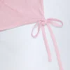 Lou Pointelle Crop Top met overslag in babyroze
