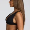 Loungewear V-hals fleece bralette in zwart