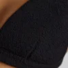 Loungewear V-hals fleece bralette in zwart