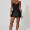 Lovella gedrapeerde mini-corsetjurk in zwart