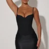 Lovella gedrapeerde mini-corsetjurk in zwart