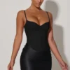 Lovella gedrapeerde mini-corsetjurk in zwart