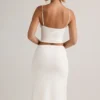 Luella Modal gerimpelde midi-rok met middelhoge taille in wit