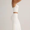 Luella Modal gerimpelde midi-rok met middelhoge taille in wit