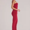 Lumi getailleerde broek met middelhoge taille  in kersenrood
