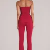 Lumi getailleerde broek met middelhoge taille  in kersenrood