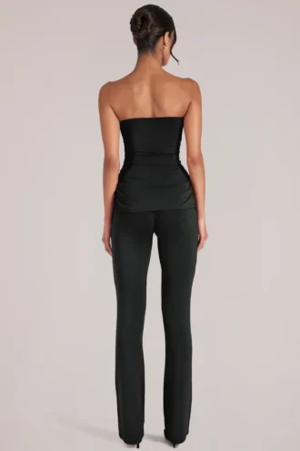 Lumi getailleerde broek met middelhoge taille in zwart