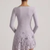Lumiki asymmetrische minijurk met versieringen in lila