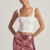 Lunara minirok met pailletten in roze