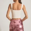 Lunara minirok met pailletten in roze