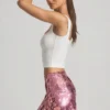 Lunara minirok met pailletten in roze