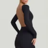 Lyla Modal minijurk met open rug in zwart