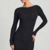 Lyla Modal minijurk met open rug in zwart