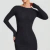 Lyla Modal minijurk met open rug in zwart