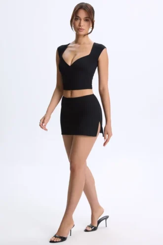 Lyra Modal micro-minirok met middelhoge taille in zwart