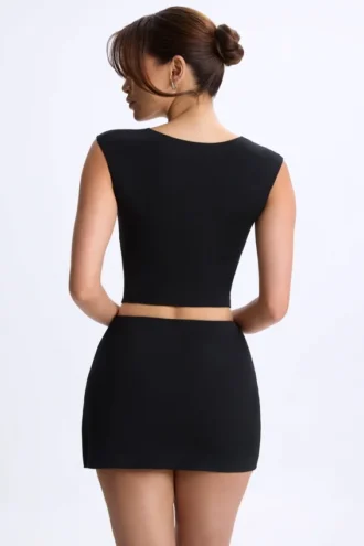 Lyra Modal micro-minirok met middelhoge taille in zwart