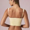 Magda crop top met strikdetail in citroengeel gestreept