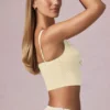 Magda crop top met strikdetail in citroengeel gestreept