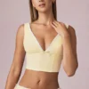 Magda crop top met strikdetail in citroengeel gestreept