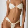 Mahina gerimpelde string-bikinibroekje in parelwit