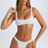 Malibu bikinitop met ronde hals in wit