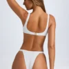 Malibu bikinitop met ronde hals in wit