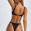Malibu bikinitop met ronde hals in zwart