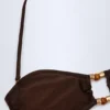 Manava bandeau-bikinitop met kralenversiering in donkere chocoladebruin