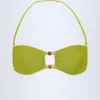 Manava bandeau-bikinitop met kralenversiering in olijfgroen