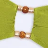 Manava bandeau-bikinitop met kralenversiering in olijfgroen