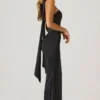 Mandi strapless jurk met sjaaldetail in zwart