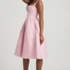 Marguerite gedrapeerde corset midi-jurk in blush