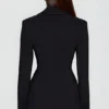 Marika gestructureerde double-breasted blazer in zwart