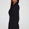 Marika gestructureerde double-breasted blazer in zwart