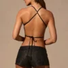 Maris Butterfly Tie-Back Top in zwart