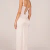 Marleigh maxi-jurk met korset en hoge split in ivoor