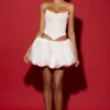Marnie micro-minirok met bubbelzoom in wit