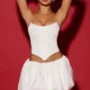 Marnie micro-minirok met bubbelzoom in wit