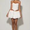 Marnie micro-minirok met bubbelzoom in wit