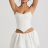 Marnie micro-minirok met bubbelzoom in wit